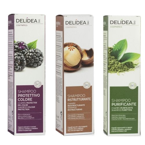 Shampoo Delidea in 3 versioni – ristrutturante, purificante, protettivo