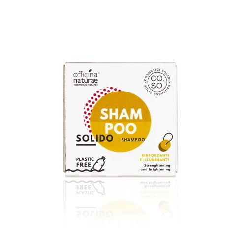 Shampoo solido rinforzante e illuminante