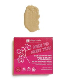 scrub mousse viso e mani la saponaria